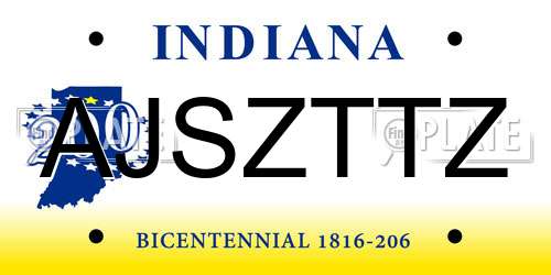 AJSZTTZ Indiana License Plate