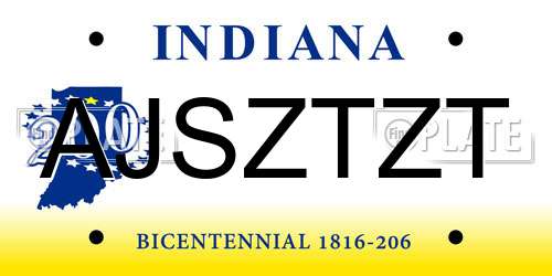 AJSZTZT Indiana License Plate