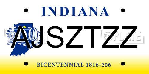 AJSZTZZ Indiana License Plate