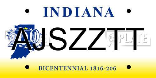 AJSZZTT Indiana License Plate