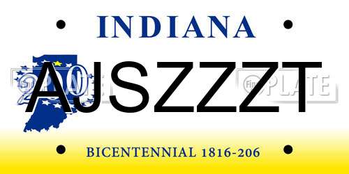 AJSZZZT Indiana License Plate