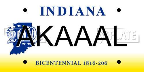 AKAAAL Indiana License Plate