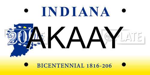 AKAAY Indiana License Plate