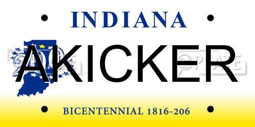 AKICKER Indiana License Plate