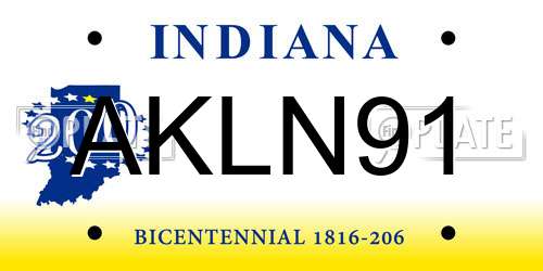 AKLN91 Indiana License Plate