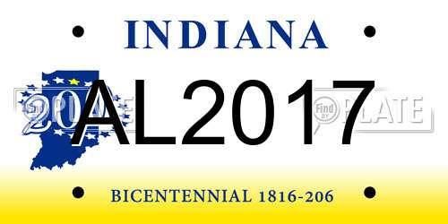 AL2017 Indiana License Plate