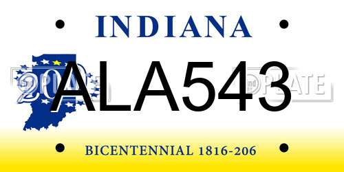 ALA543 Indiana License Plate