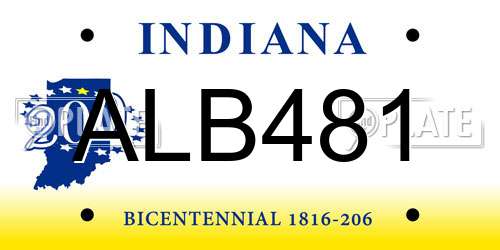 ALB481 Indiana License Plate
