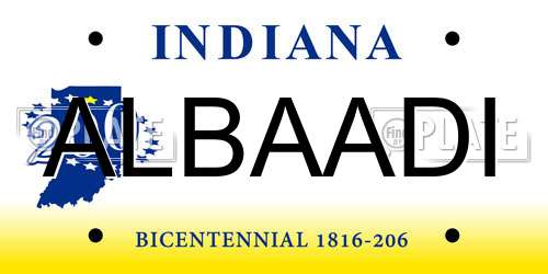 ALBAADI Indiana License Plate
