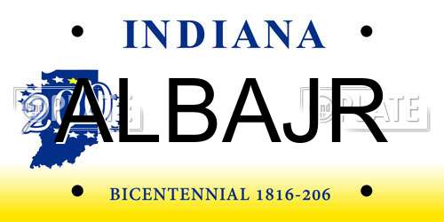 ALBAJR Indiana License Plate