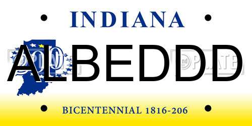 ALBEDDD Indiana License Plate
