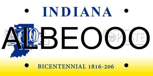 ALBEOOO Indiana License Plate