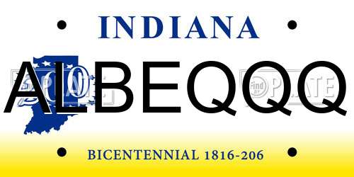 ALBEQQQ Indiana License Plate