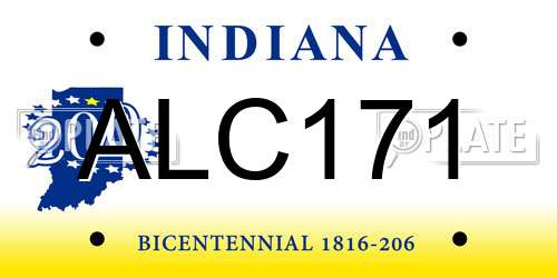 ALC171 Indiana License Plate
