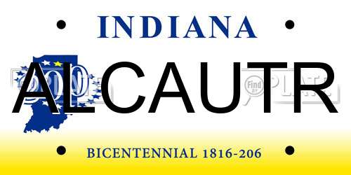 ALCAUTR Indiana License Plate