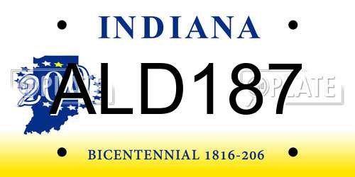 ALD187 Indiana License Plate