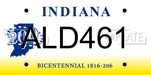 ALD461 Indiana License Plate