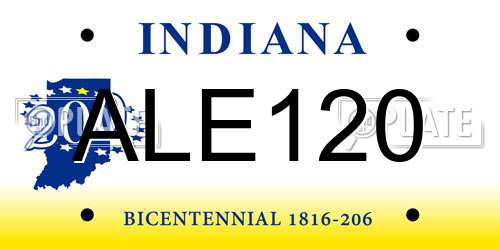 ALE120 Indiana License Plate