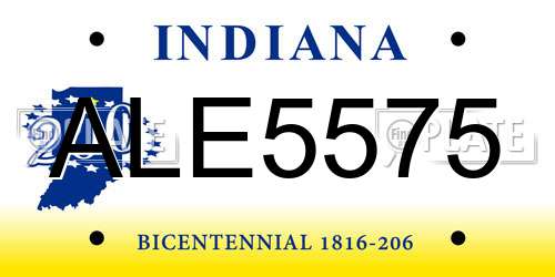 ALE5575 Indiana License Plate