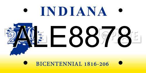 ALE8878 Indiana License Plate