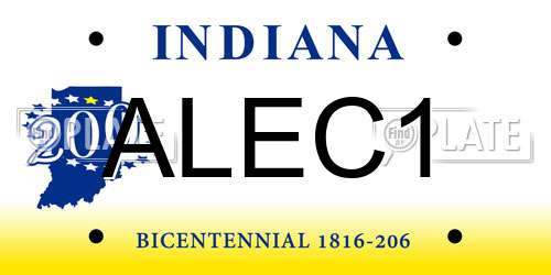 ALEC1 Indiana License Plate