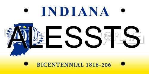 ALESSTS Indiana License Plate