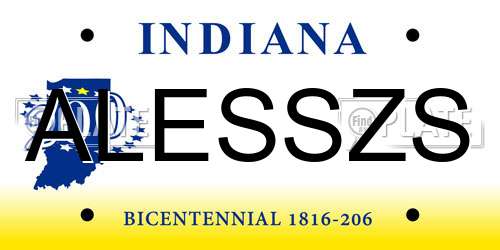 ALESSZS Indiana License Plate