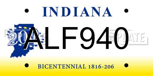 ALF940 Indiana License Plate