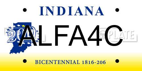 ALFA4C Indiana License Plate