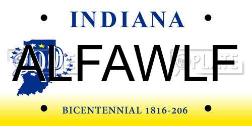ALFAWLF Indiana License Plate