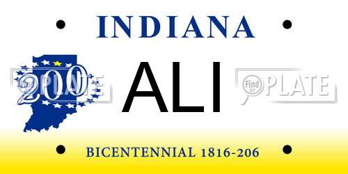 ALI Indiana License Plate