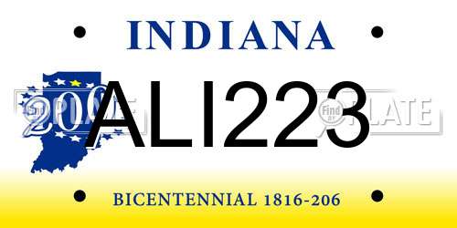 ALI223 Indiana License Plate