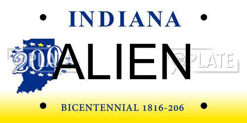 ALIEN Indiana License Plate