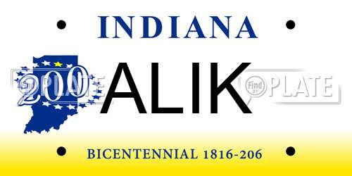 ALIK Indiana License Plate