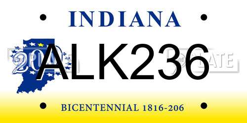 ALK236 Indiana License Plate