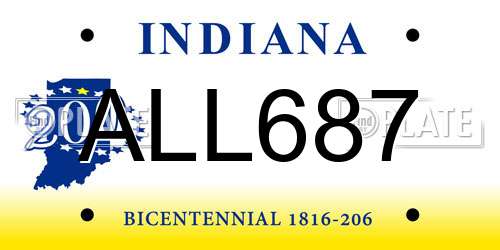 ALL687 Indiana License Plate