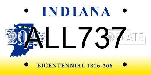 ALL737 Indiana License Plate