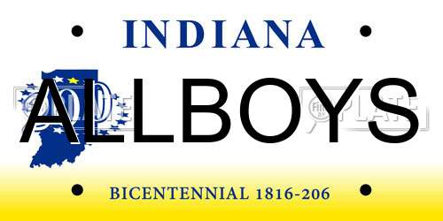 ALLBOYS Indiana License Plate