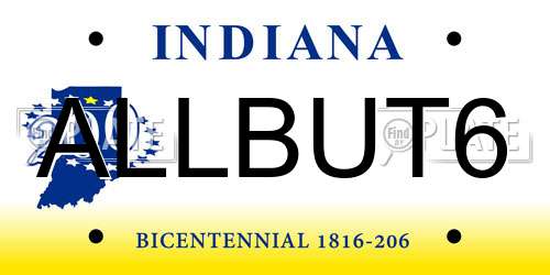 ALLBUT6 Indiana License Plate