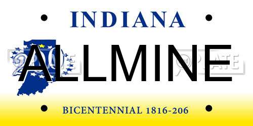 ALLMINE Indiana License Plate
