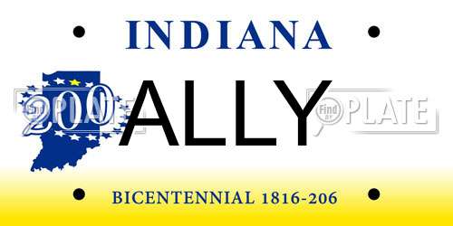 ALLY Indiana License Plate