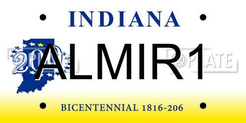 ALMIR1 Indiana License Plate