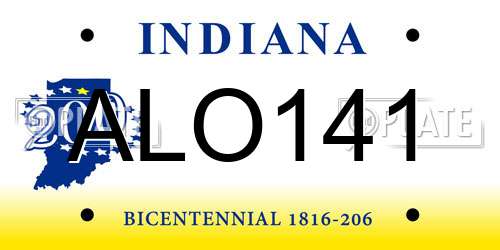 ALO141 Indiana License Plate