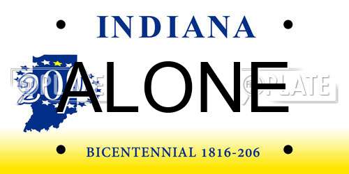 ALONE Indiana License Plate