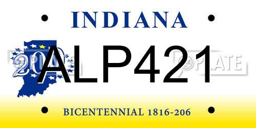 ALP421 Indiana License Plate