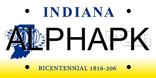 ALPHAPK Indiana License Plate