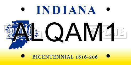 ALQAM1 Indiana License Plate