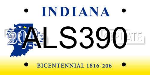 ALS390 Indiana License Plate