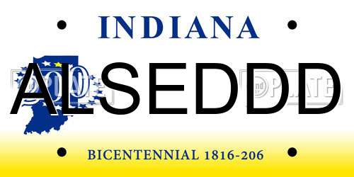 ALSEDDD Indiana License Plate