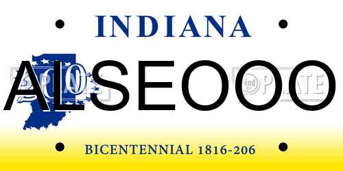ALSEOOO Indiana License Plate